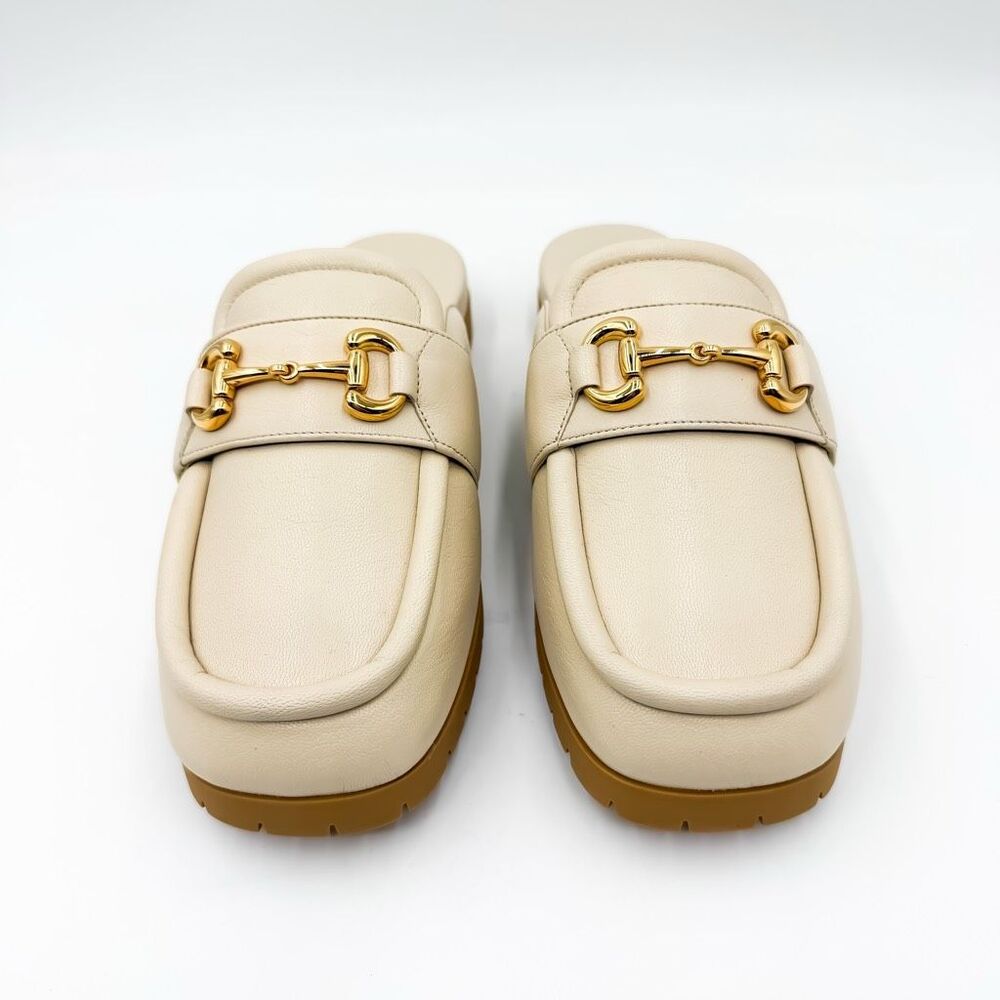 Gucci Airel Horsebit Leather Mules Ivory Loafer Slides EU 40 US 10 - Picture 4 of 11